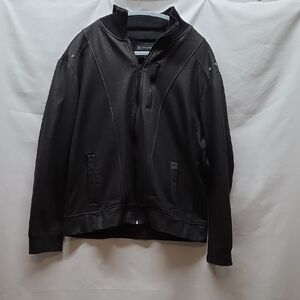 INC International Concepts Black Bomber Jacket Unisex Mens Or Womens Zip Pockets